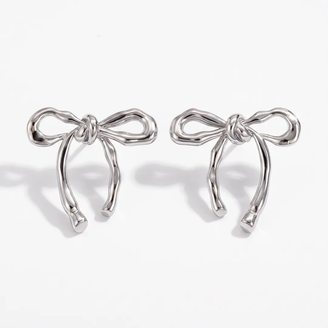 Aretes de moño de acero, Acero, foto 1