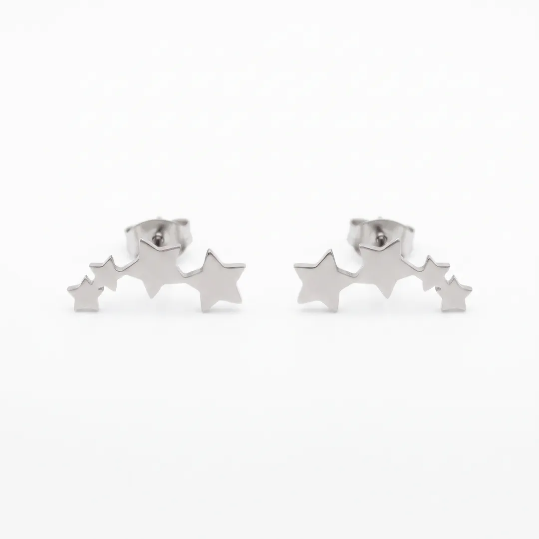 Aretes trepadores de estrellas de acero inoxidable, Acero, foto 2