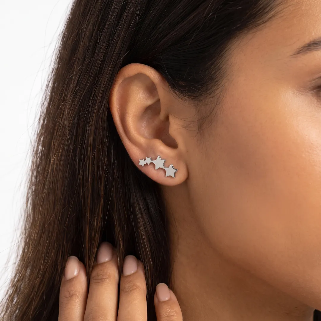 Aretes trepadores de estrellas de acero inoxidable, Acero, foto 3