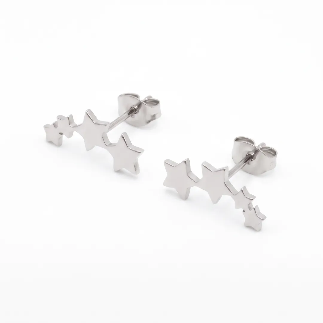 Aretes trepadores de estrellas de acero inoxidable, Acero, foto 4