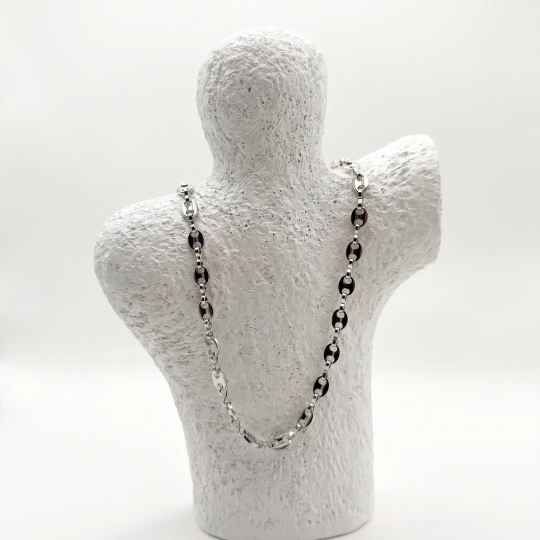Stainless Steel Coffee Bean Chain Necklace, Necklace 45+6 cm, photo 2