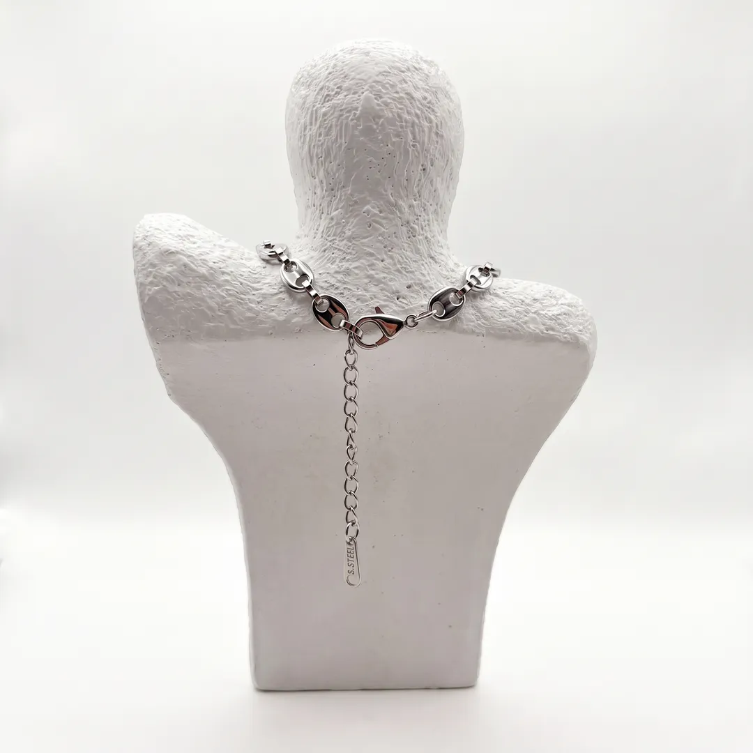 Stainless Steel Coffee Bean Chain Necklace, Necklace 45+6 cm, photo 4