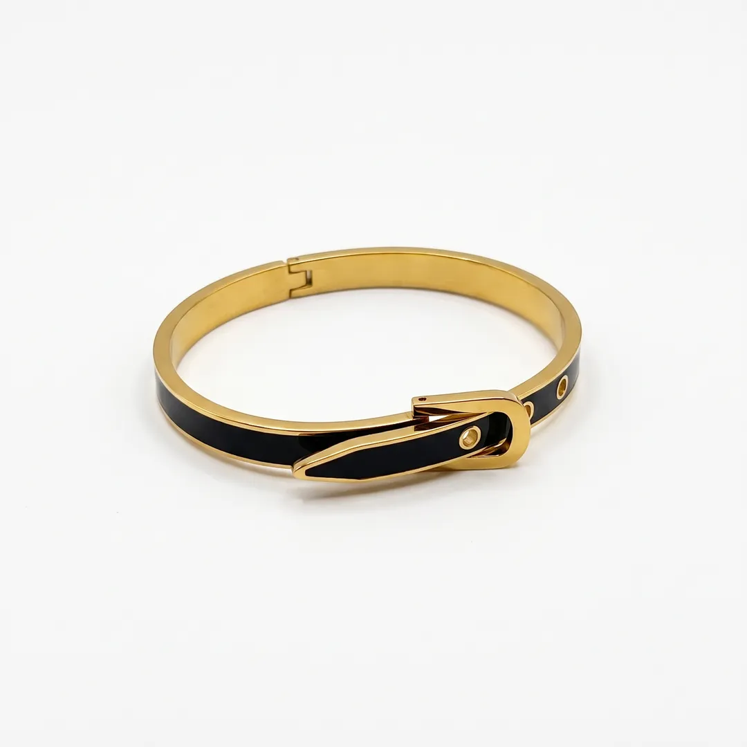 Brazalete rígido de acero, diseño serpiente de cascabel, Cuero dorado, foto 2