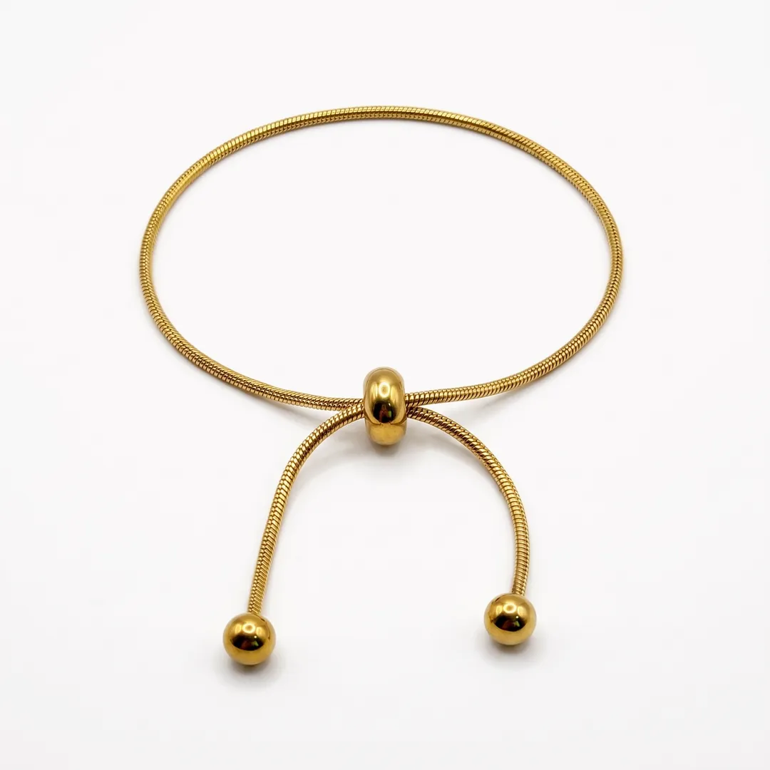 Pulsera Cadena Serpiente Deslizante Ajustable, Dorado, foto 1