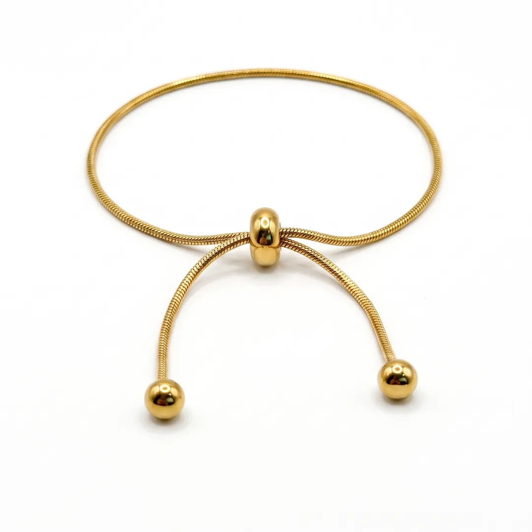 Pulsera Cadena Serpiente Deslizante Ajustable, Dorado, foto 2