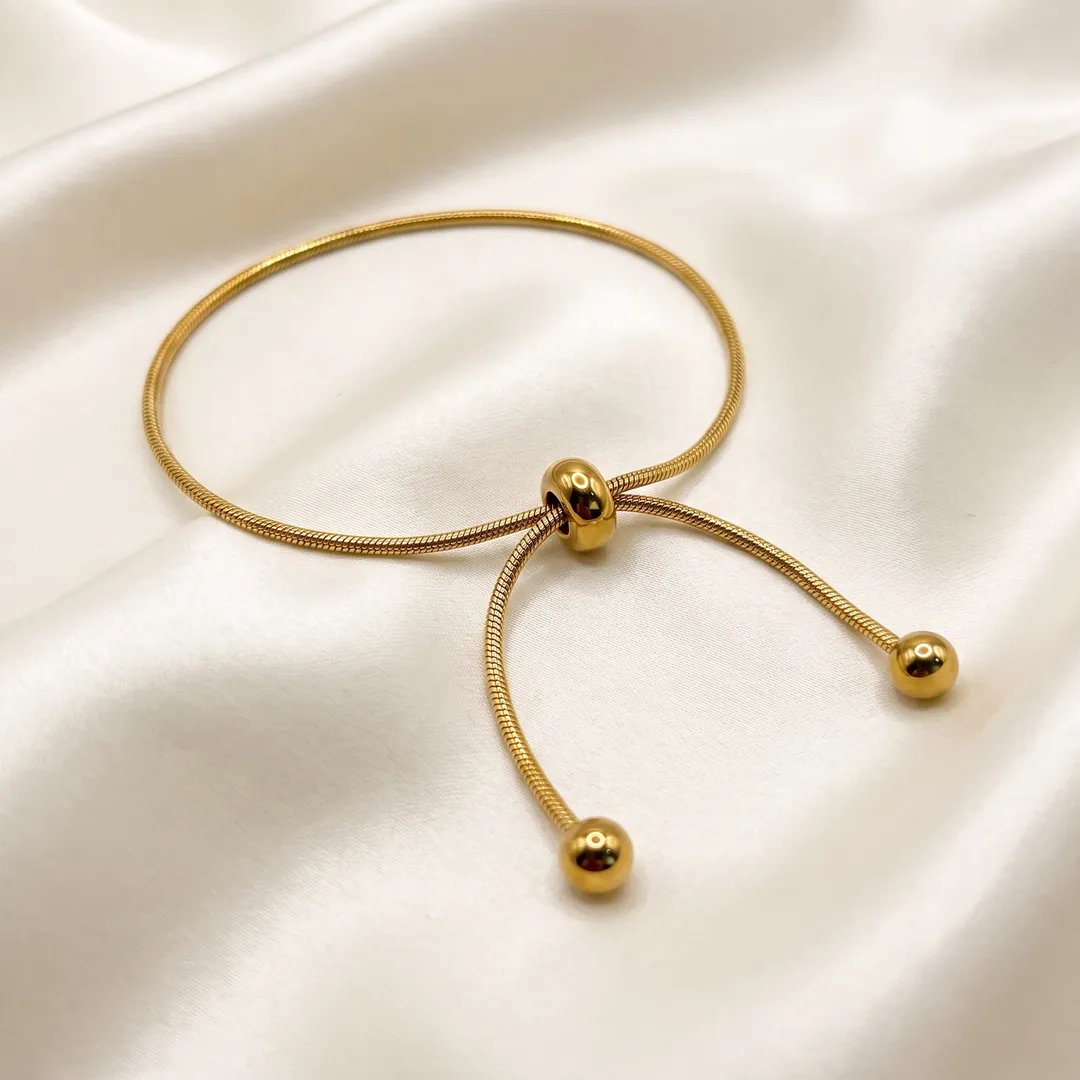 Pulsera Cadena Serpiente Deslizante Ajustable, Dorado, foto 3
