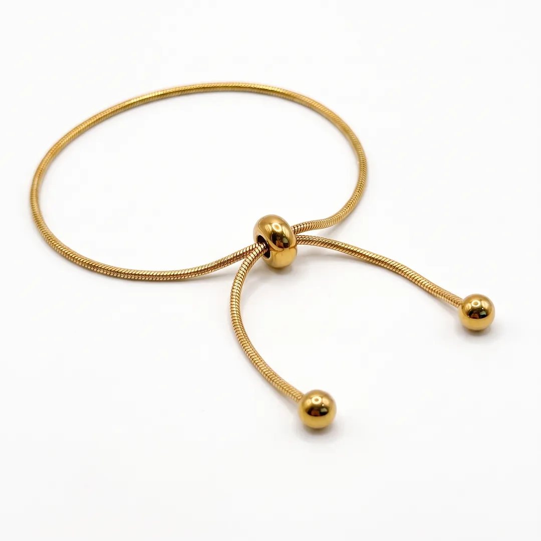 Pulsera Cadena Serpiente Deslizante Ajustable, Dorado, foto 4